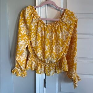 Ann Taylor Yellow Floral Blouse